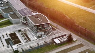 Large scale data center buildings aerial view
